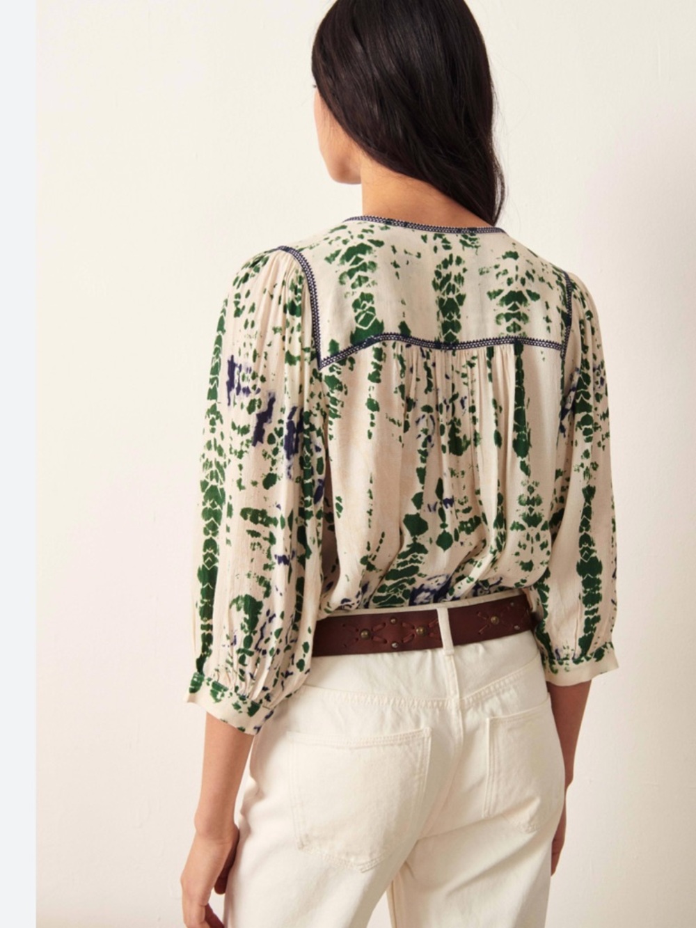 BA&SH Idris Abstract Tie Dye Print Blouse - Picture 7 of 16